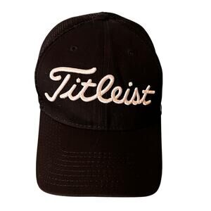 Titleist Black Baseball Cap Foot Joy Pro V1 Stitched Adult size Medium - Large